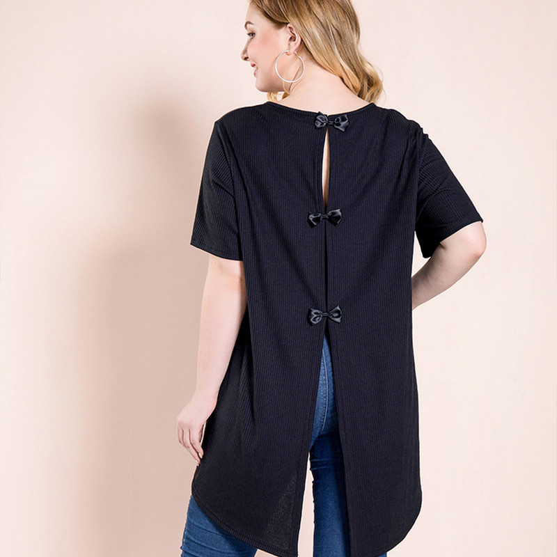 Liela izmēra birojs Sieviešu modes ar garām piedurknēm Ikdienišķas vienkrāsainas Topi Sieviešu Vasara blūzei Krekli Seksīgas pret kakla blūzes