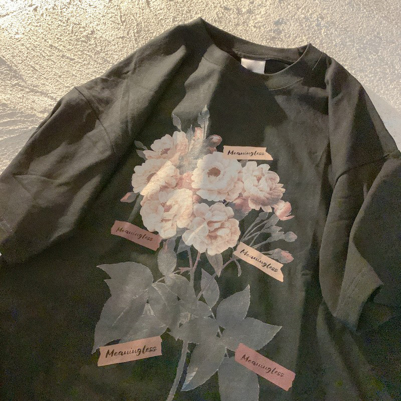 DAYIFUN Liela izmēra vintage T-krekls Sieviešu Ziedi Apdruka Kokvilnas Top T-krekli Brīvi Īsām piedurknēm Lielizmēra Balts Unisex T-krekls Vasaras