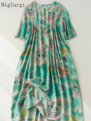 Liela izmēra vasaras ziedu kleita, sieviešu ikdienas, brīva kleita, kroku sieviešu kleita, 2023 Vestido Mujer