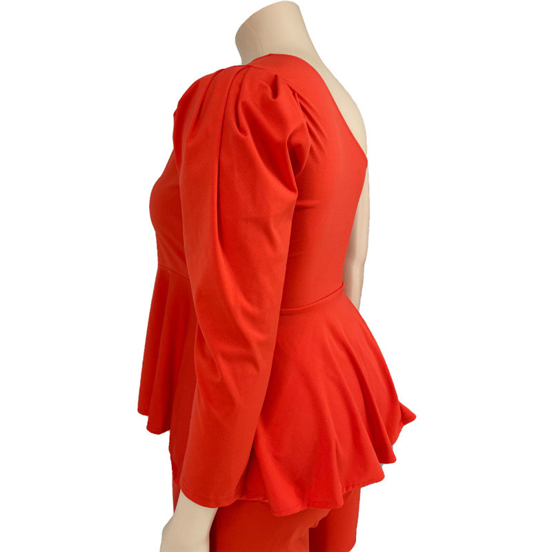 Liela izmēra sieviešu apģērbi Dropshipping Seksīgi tērpi Topi ar garām piedurknēm un šorti 2 dab. Liela izmēra komplekti Vairumtirdzniecība