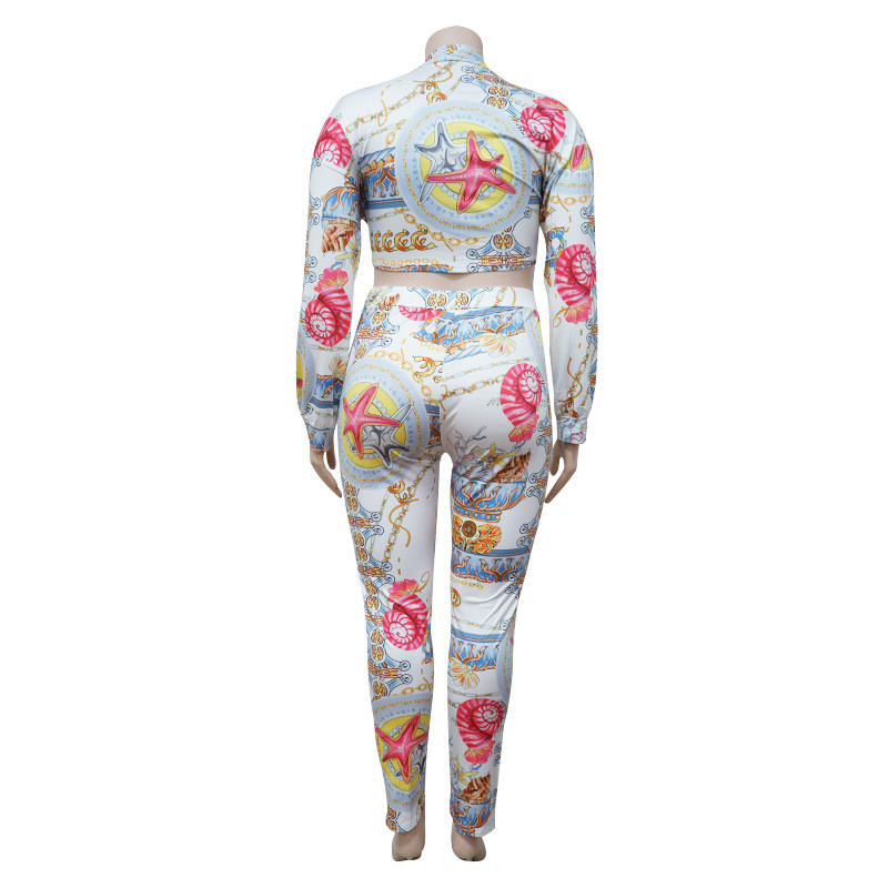 Ljeto 2021. Nova vruća rasprodaja, debeo MM modni ležerni dvodijelni komplet s printom za žene