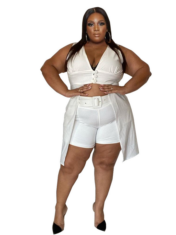 Vasaras apģērbi sievietēm Eleganti tērpi Sieviešu Sexy Lielizmēra Divdaļīgi Komplekti Ikdienas šorti un Top Komplekti Vairumtirdzniecība Lielapjoma piegāde