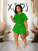 Divdaļīgie komplekti Sieviešu apģērbs Vasaras ikdienas šortu komplekti Curve Lielizmēra atbilstības komplekti Topi un šorti Vairumtirdzniecība Dropshipping