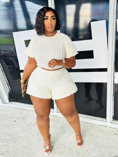 Divdaļīgie komplekti Sieviešu apģērbs Vasaras ikdienas šortu komplekti Curve Lielizmēra atbilstības komplekti Topi un šorti Vairumtirdzniecība Dropshipping