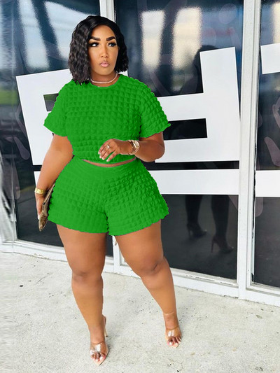 Divdaļīgie komplekti Sieviešu apģērbs Vasaras ikdienas šortu komplekti Curve Lielizmēra atbilstības komplekti Topi un šorti Vairumtirdzniecība Dropshipping