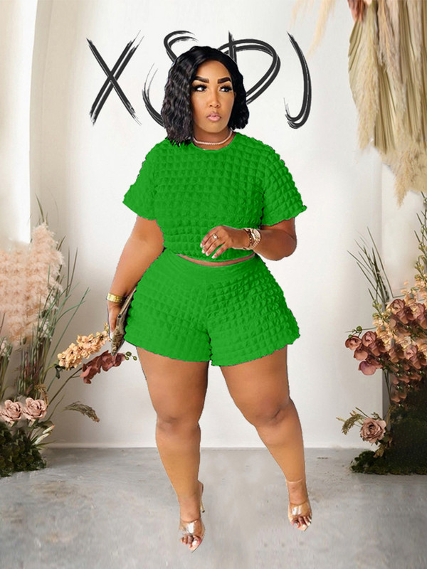 Divdaļīgie komplekti Sieviešu apģērbs Vasaras ikdienas šortu komplekti Curve Lielizmēra atbilstības komplekti Topi un šorti Vairumtirdzniecība Dropshipping