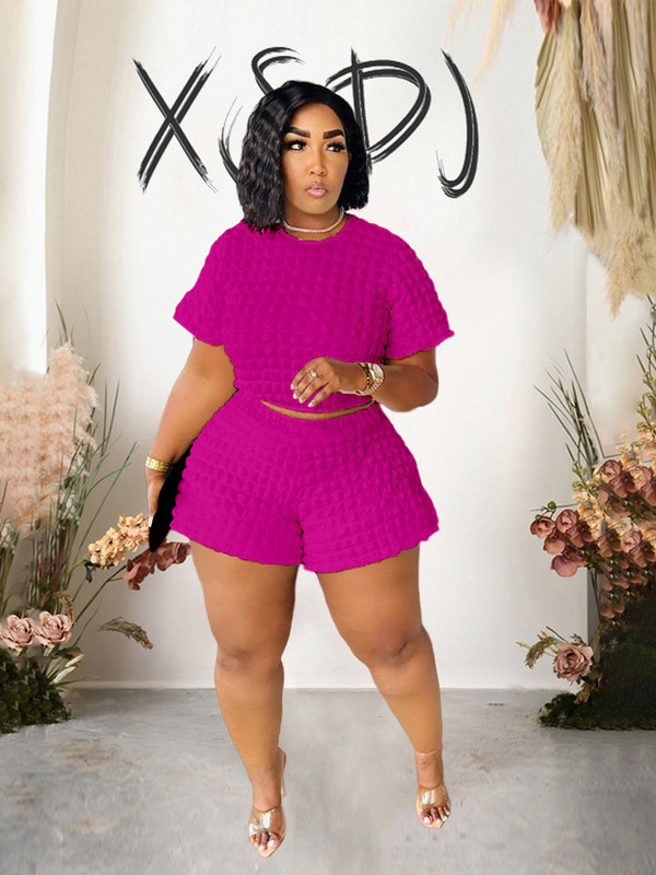 Divdaļīgie komplekti Sieviešu apģērbs Vasaras ikdienas šortu komplekti Curve Lielizmēra atbilstības komplekti Topi un šorti Vairumtirdzniecība Dropshipping