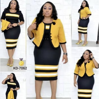 2021 Hot Sale African Turkey Style Plus Size ριγέ εμπριμέ τοπ και κοστούμι για γυναίκες