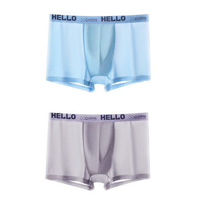 2 buc/lot boxeri din mătase de gheață pentru bărbați, la modă, de vară, lenjerie de corp pentru bărbați, pantaloni scurți, boxer, de marime, calzoncillo hombre