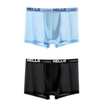 2 buc/lot boxeri din mătase de gheață pentru bărbați, la modă, de vară, lenjerie de corp pentru bărbați, pantaloni scurți, boxer, de marime, calzoncillo hombre