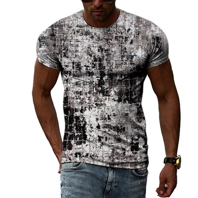 Nyári Férfi Divat Személyiség Graffiti pólók Hip Hop Trend Harajuku Alkalmi Stílus 3D Nyomtatás Rövid ujjú pólók Felsők
