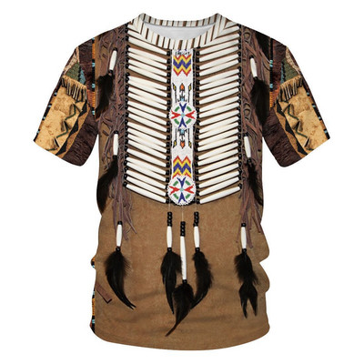 Férfi póló Férfi Ruházat Uniszex indiai stílusú 3D nyomtatott pólók Nyári felsők Rövid ujjú divat Alkalmi túlméretezett pólók