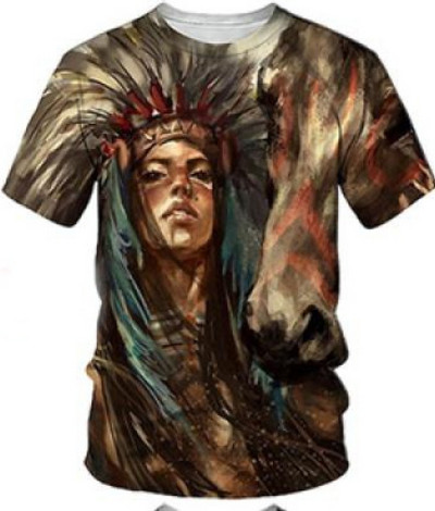 Férfi póló Férfi Ruházat Uniszex indiai stílusú 3D nyomtatott pólók Nyári felsők Rövid ujjú divat Alkalmi túlméretezett pólók