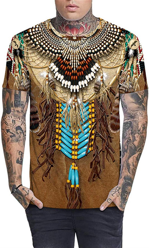 Férfi póló Férfi Ruházat Uniszex indiai stílusú 3D nyomtatott pólók Nyári felsők Rövid ujjú divat Alkalmi túlméretezett pólók