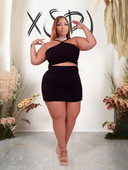 Divu daļu komplekts Sieviešu svārki Elegant Chic Halte Tops un svārku uzvalku komplekts Vasaras seksīgi tērpi Liela izmēra vairumtirdzniecība Dropshipping