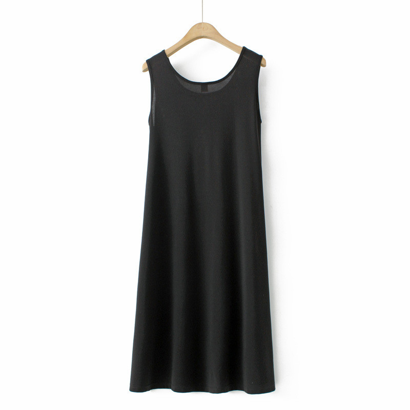 Liela izmēra sieviešu kleitas, 2023. gada vasaras melns, foršs bez piedurknēm, viengabala lielizmēra izliektas drēbes K1-H8075