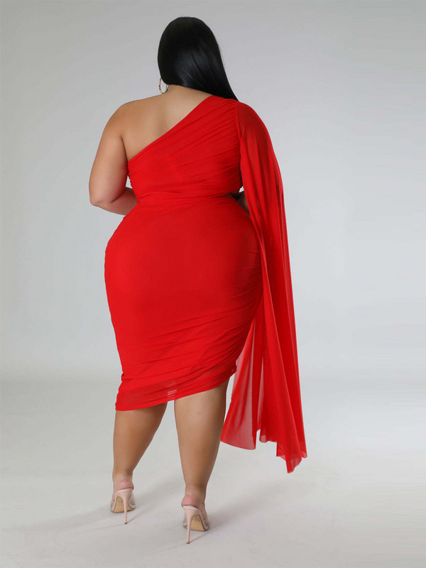 ZJFZML ZZ Nagy méretű női ruházat 2 részes klubruhák éjszakai egy váll hálós Crop felsők + elasztikus derékú midi szoknya szettek