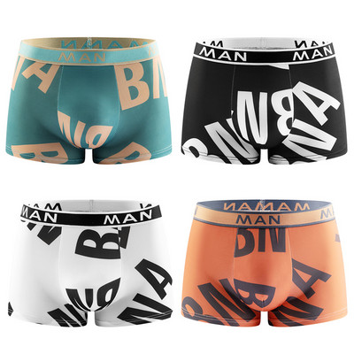 4 τμχ/ παρτίδα Μόδα Ανδρικά Εσώρουχα χωρίς ραφή τυπωμένα γράμματα Εσώρουχα ανδρικά που αναπνέουν Ανδρικά εσώρουχα συν μέγεθος Boxer calzoncillo hombre