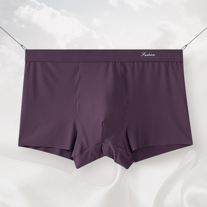 Lenjerie de corp boxer pentru bărbați, din mătase moale de gheață, fără sudură, boxeri respirabili pentru bărbați, chiloți subțiri sexy, mari