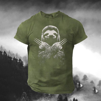 Vintage ανδρικό T-shirt Sloth 3D print T-shirts για ζώα Καλοκαιρινής μόδας κοντομάνικο πουλόβερ Μπλουζάκια μεγάλου μεγέθους T-shirt Ανδρικά ρούχα