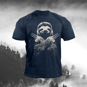 Vintage ανδρικό T-shirt Sloth 3D print T-shirts για ζώα Καλοκαιρινής μόδας κοντομάνικο πουλόβερ Μπλουζάκια μεγάλου μεγέθους T-shirt Ανδρικά ρούχα