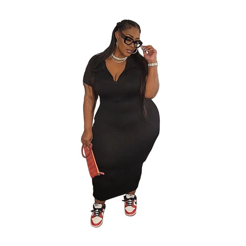 SOMO 2023 lielizmēra sieviešu apģērbi, stingra kausāla izgriezuma kakla kleita ballītēm, vasaras kleitas ar īsām piedurknēm, liela izmēra kleitas, vairumtirdzniecība, piegāde