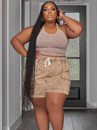 Γυναικεία ρούχα Streetwear Sexy Tank Top και σορτς Σετ δύο τεμαχίων Μεγάλα ασορτί σετ Καλοκαιρινό κοστούμι Plus Size Χονδρική Dropshipping