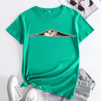 Γυναικεία μπλουζάκια JFUNCY 2023 Oversized μπλουζάκια Harajuku Cute Cat Graphic Tee Γυναικείο κοντομάνικο μπλουζάκι Γυναικεία ρούχα Γυναικεία πουκάμισα