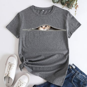 Γυναικεία μπλουζάκια JFUNCY 2023 Oversized μπλουζάκια Harajuku Cute Cat Graphic Tee Γυναικείο κοντομάνικο μπλουζάκι Γυναικεία ρούχα Γυναικεία πουκάμισα