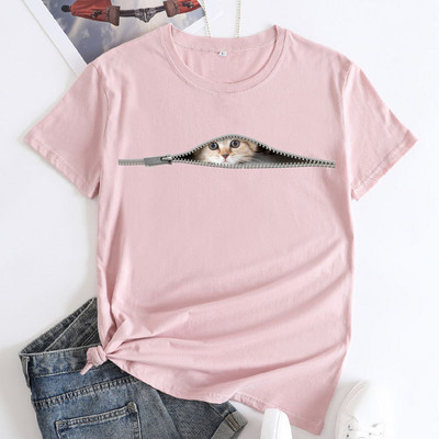 Γυναικεία μπλουζάκια JFUNCY 2023 Oversized μπλουζάκια Harajuku Cute Cat Graphic Tee Γυναικείο κοντομάνικο μπλουζάκι Γυναικεία ρούχα Γυναικεία πουκάμισα