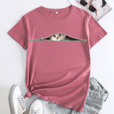 Γυναικεία μπλουζάκια JFUNCY 2023 Oversized μπλουζάκια Harajuku Cute Cat Graphic Tee Γυναικείο κοντομάνικο μπλουζάκι Γυναικεία ρούχα Γυναικεία πουκάμισα