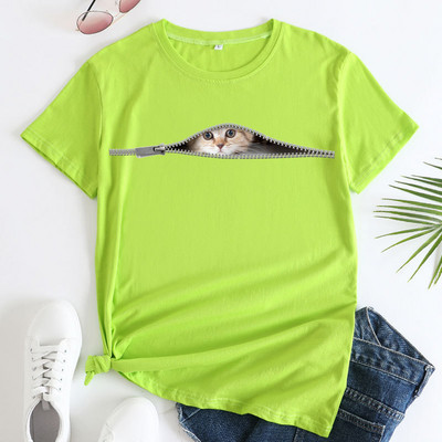 Γυναικεία μπλουζάκια JFUNCY 2023 Oversized μπλουζάκια Harajuku Cute Cat Graphic Tee Γυναικείο κοντομάνικο μπλουζάκι Γυναικεία ρούχα Γυναικεία πουκάμισα