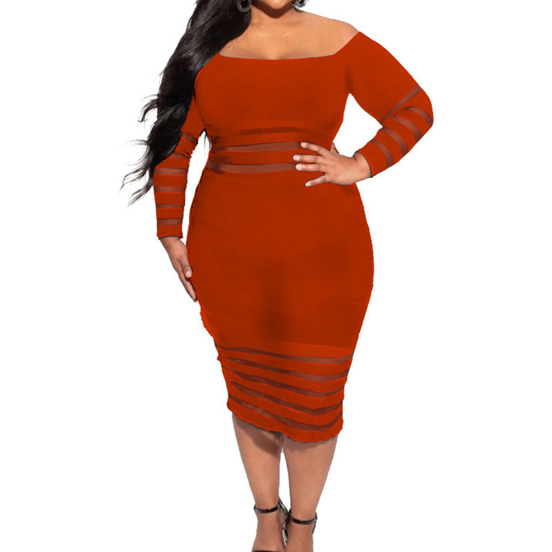 Κομψό γιακά μιας λέξης, μακρυμάνικο, λεπτά φορέματα με μονόχρωμο γιακά, μίντι μολύβι, βραδινό πάρτι, σέξι κοίλο έξω