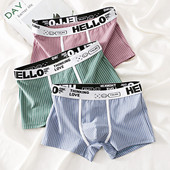 Vīriešu apakšbiksītes Apakšveļa Ērts kokvilnas bokseršorti Apakšbikses Cuecas Calzoncillos Fashion Stripe elpojoši bokseršorti
