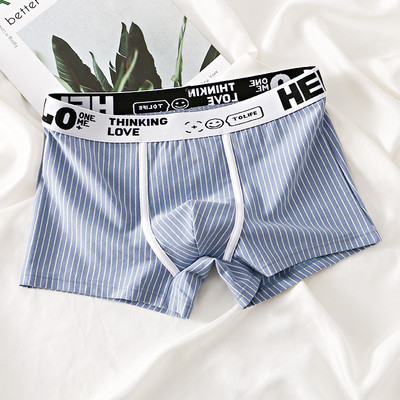 Vīriešu apakšbiksītes Apakšveļa Ērts kokvilnas bokseršorti Apakšbikses Cuecas Calzoncillos Fashion Stripe elpojoši bokseršorti