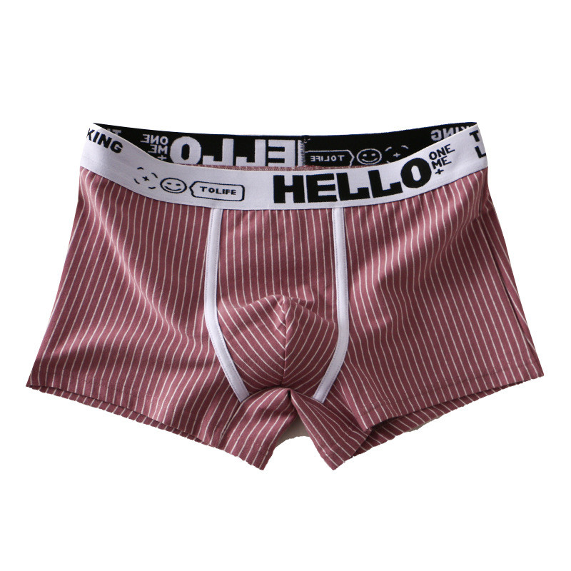 Vīriešu apakšbiksītes Apakšveļa Ērts kokvilnas bokseršorti Apakšbikses Cuecas Calzoncillos Fashion Stripe elpojoši bokseršorti