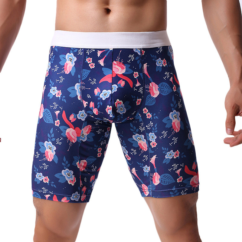 Hosszú férfi boxer fehérnemű Férfi alsónemű boxer rövidnadrág férfi hosszú szárú boxer alsónadrág Kiváló minőségű szexi U kidudorodó tasak Férfi bugyi