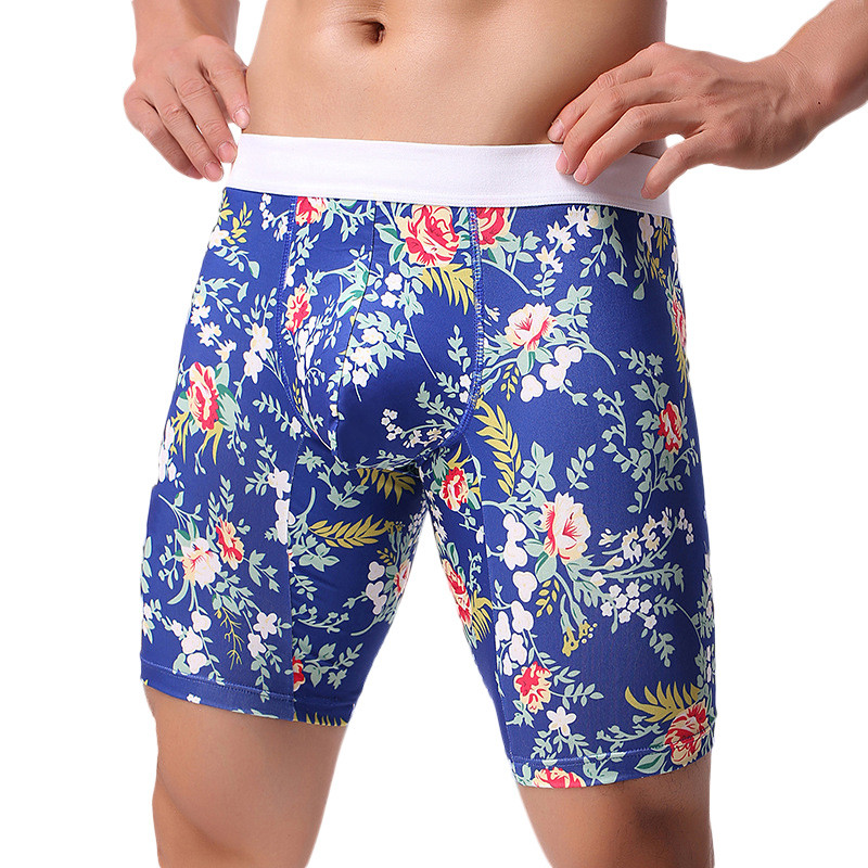 Hosszú férfi boxer fehérnemű Férfi alsónemű boxer rövidnadrág férfi hosszú szárú boxer alsónadrág Kiváló minőségű szexi U kidudorodó tasak Férfi bugyi