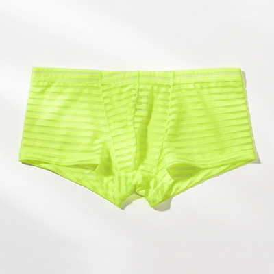 Meeste läbipaistvad seksikad poksijad aluspesu Võrgustikku üliõhukesed meeste aluspüksid Cuecas madala vöökohaga bokserid Meeste triibulised Hombre aluspüksid