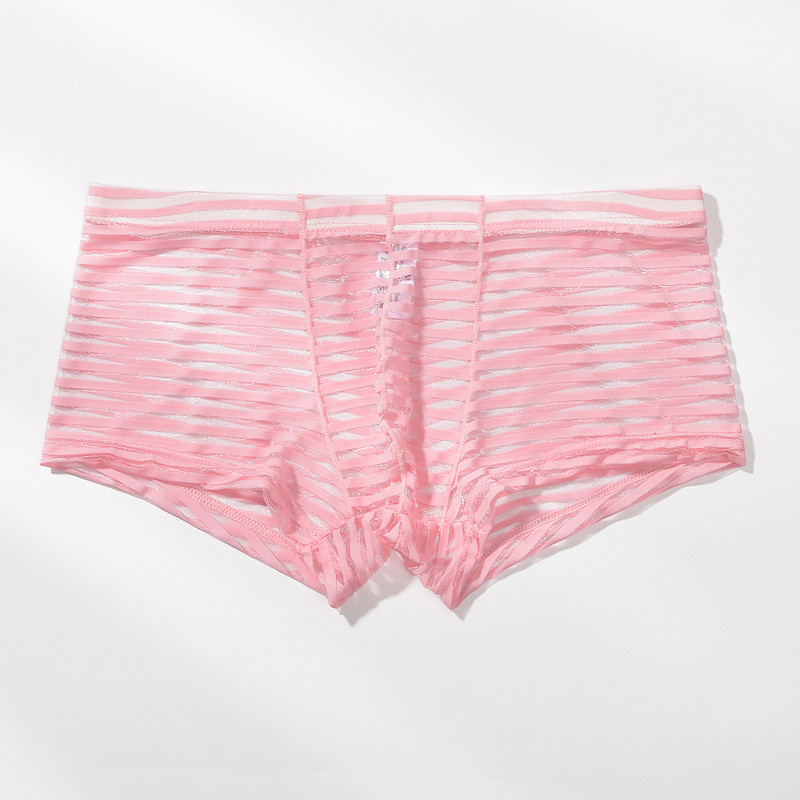 Meeste läbipaistvad seksikad poksijad aluspesu Võrgustikku üliõhukesed meeste aluspüksid Cuecas madala vöökohaga bokserid Meeste triibulised Hombre aluspüksid