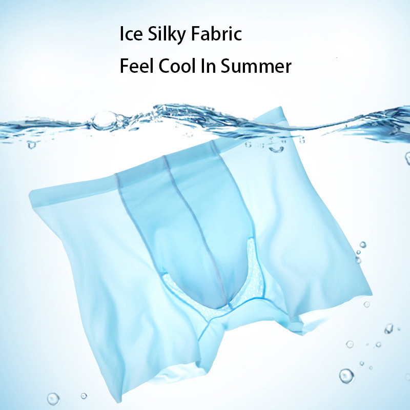 Atsevišķa Scrotum vīriešu apakšveļa Bokseri elpojošas bezšuvju apakšbikses Ice Silk Vīriešu bokseršorti Liela izmēra seksīgas vīriešu apakšbikses
