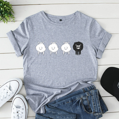 JFUNCY 2023 Summer γυναικεία μπλουζάκια προβάτου γραφικά μπλουζάκια κοντομάνικο μπλουζάκι Γυναικεία μπλουζάκια μεγάλου μεγέθους βαμβακερό μπλουζάκι Γυναικεία ρούχα