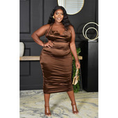 Γυναικεία κομψά φορέματα Καλοκαιρινά μονόχρωμα αμάνικα φορέματα Γυναικεία μόδα βραδινά φορέματα χορού 2022 Club Silk outfits