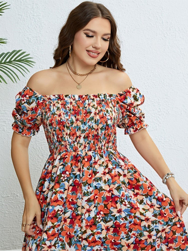 Rochie boho florală de vară marime plus rochii elegante subțire laides 3xl 4xl rochie lungă de modă pentru femei 2023 Robe Mjuer