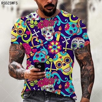 Τρισδιάστατη εκτύπωση Ανδρικό T-shirt Skull Summer Trend Casual O-neck κοντό μανίκι μεγάλου μεγέθους T-shirt Μόδα Streetwear που πωλούν Hip HopTops