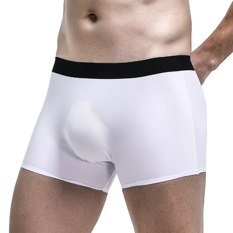 Nyári vékony boxer férfi bugyi fehérnemű Seamless Cueca Masculina férfi Ropa belső Calzoncillos Hombre férfi boxer rövidnadrág Homme