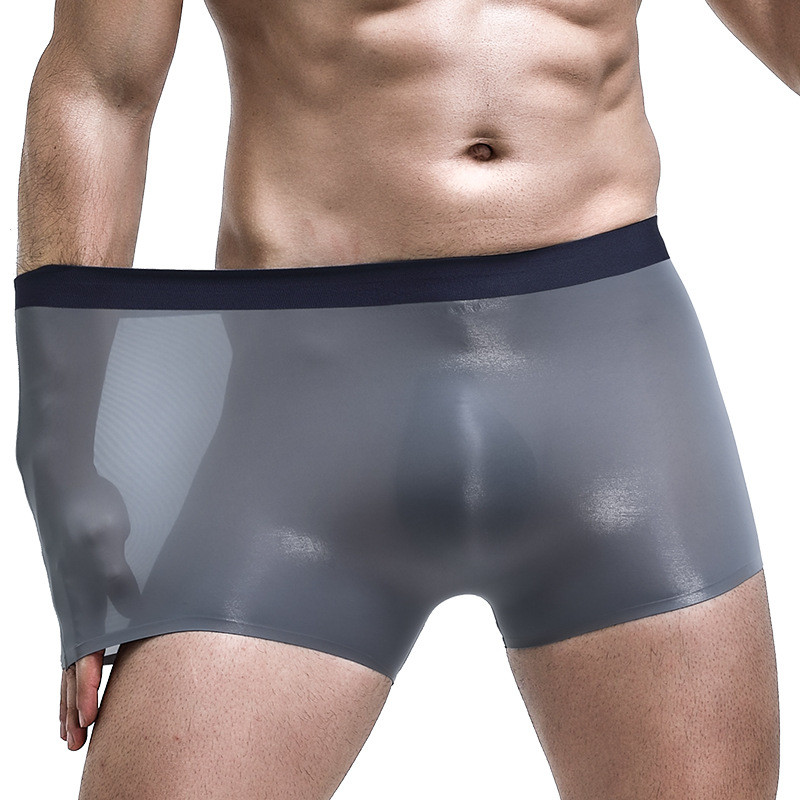 Nyári vékony boxer férfi bugyi fehérnemű Seamless Cueca Masculina férfi Ropa belső Calzoncillos Hombre férfi boxer rövidnadrág Homme