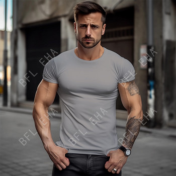 Καλοκαιρινό ανδρικό μπλουζάκι με διχτυωτό αναπνεύσιμο μπλουζάκι γυμναστικής Fitness Quick Dry O λαιμόκοψη Μπλούζες μονόχρωμα Αθλητικά κοντομάνικα Ανδρικά ρούχα