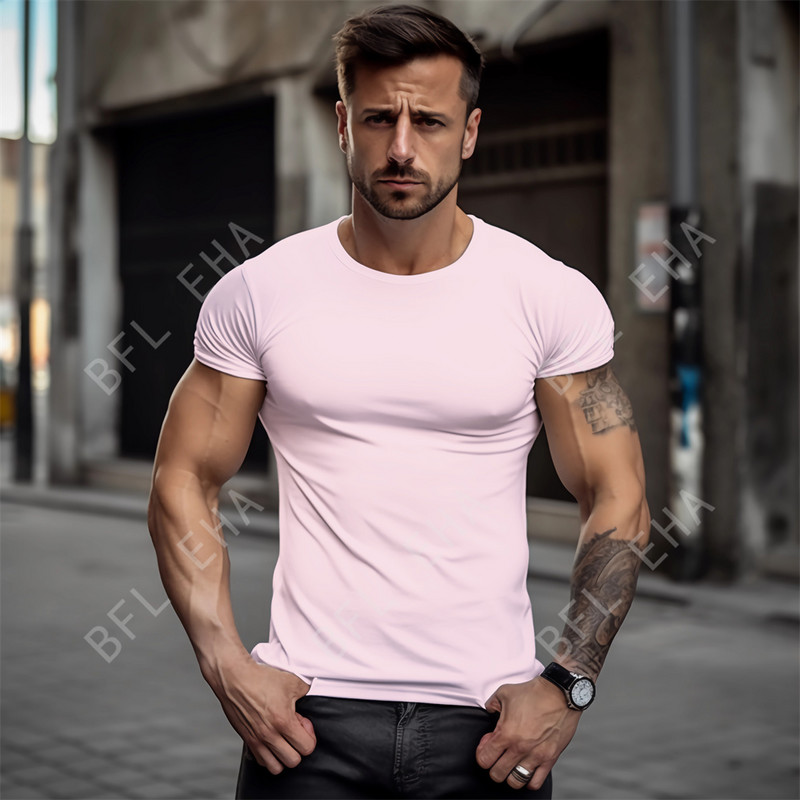 Καλοκαιρινό ανδρικό μπλουζάκι με διχτυωτό αναπνεύσιμο μπλουζάκι γυμναστικής Fitness Quick Dry O λαιμόκοψη Μπλούζες μονόχρωμα Αθλητικά κοντομάνικα Ανδρικά ρούχα