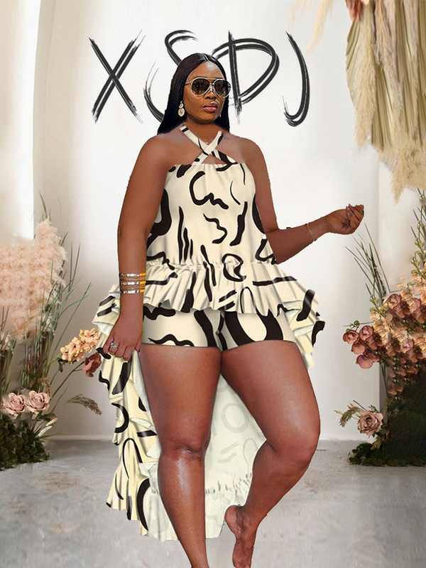 Σετ δύο τεμαχίων Γυναικείο κομψό σετ σορτς και πουκάμισο Σέξι καλοκαιρινά streetwear Νέα σε ασορτί σετ Plus Size Χονδρική Dropshipping